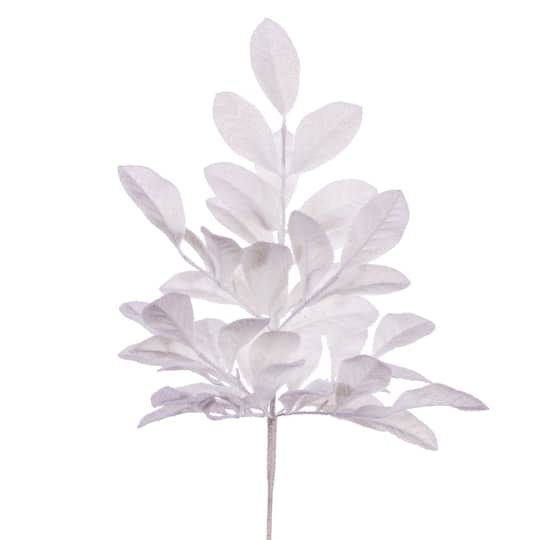 19" White Artificial Apple Leaf Snowy Bushes, 2ct. By Vickerman | Michaels®